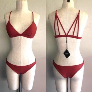 NEW WITH TAGS ZAFUL CORAL STRAPPY BACK BIKINI - S